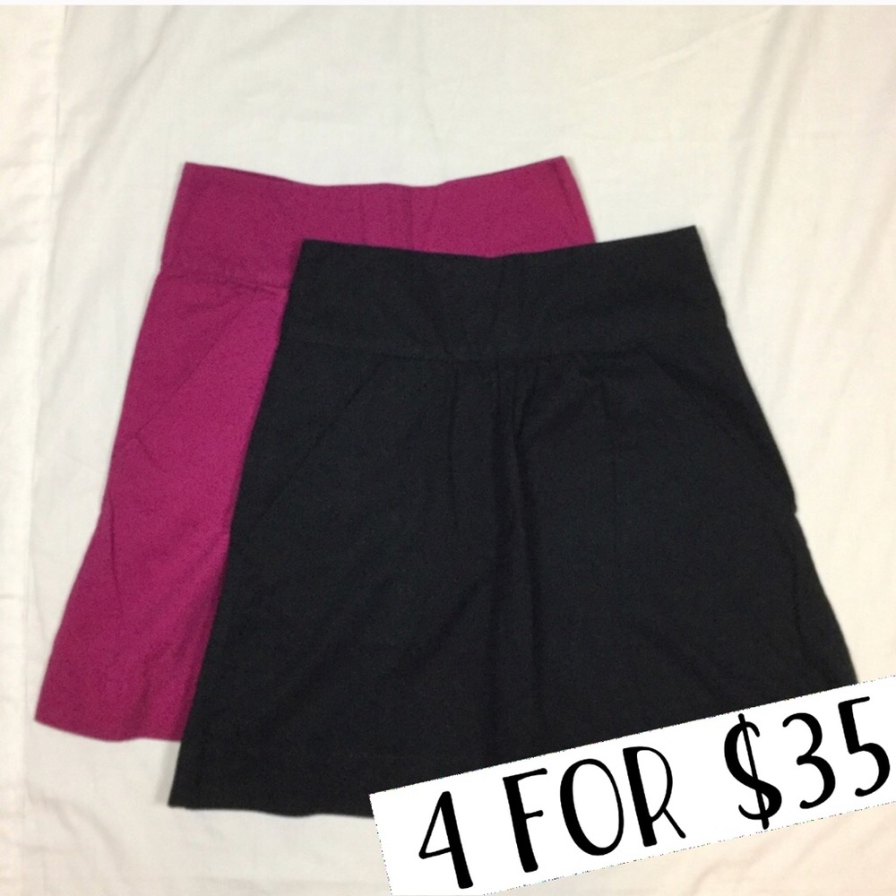 2 skirt bundle black fuchsia size 0